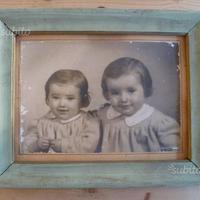 Quadro cornice e foto bimbi anni 30/40 vintage