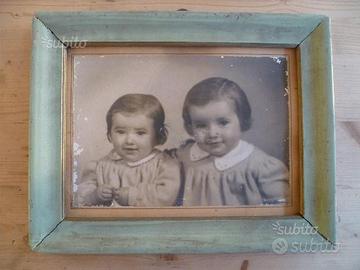 Quadro cornice e foto bimbi anni 30/40 vintage