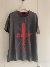 Mini Cooper t-shirt cotone grigio bandiera UK