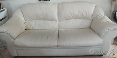 Divano in pelle bianco 3 posti