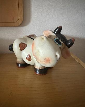 Salvadanaio mucca in ceramica