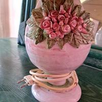 Coppia di Lampade da Comodino Vintage in Ceramica