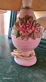 Coppia di Lampade da Comodino Vintage in Ceramica