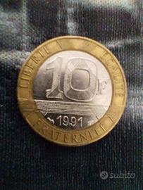 Moneta da 10 Franchi francesi del 1991