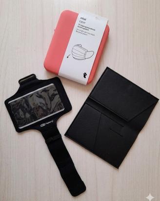 Tris accessori: fascia running kalenji, porta masc