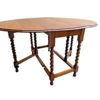 Antico tavolo consolle allungabile ovale con alett