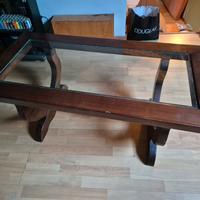 Tavolino legno e vetro