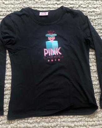 Maglietta maniche lunghe con stampa “Pantera Rosa”