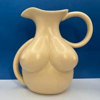 Vaso Brocca Ceramica Scultorea Beige