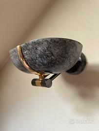 Applique in metallo effetto marmo nero