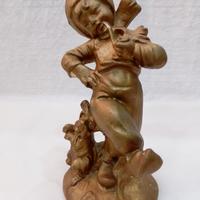 Antica Statuetta Gesso anni 30 color oro bronzo 