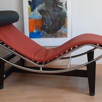 ALIVAR Chaise longue LC4 i pelle Volo Bordeaux
