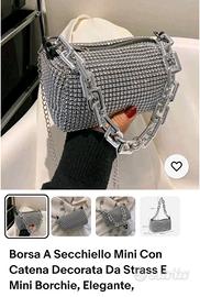 Borsa A Secchiello Mini Con Catena Decorata Da Str