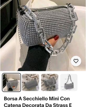 Borsa A Secchiello Mini Con Catena Decorata Da Str