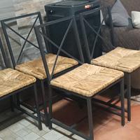 Sedie in ferro e paglia