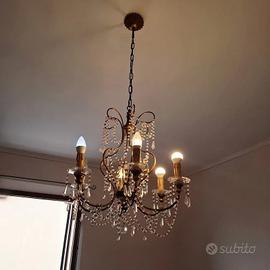 lampadario cristallo oro lampada casa sala barocco