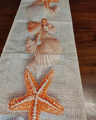 runner estivo marino stelle conchiglie tavolo