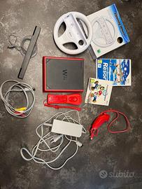 Nintendo Wii Mini Rossa/Nera Completa + 2 Controll