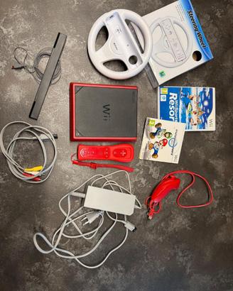 Nintendo Wii Mini Rossa/Nera Completa + 2 Controll