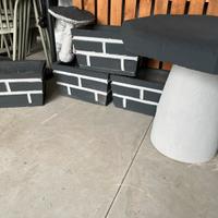 Vaso e tavolo fungo cemento per esterni