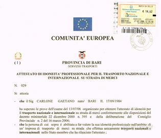 Preposto Trasporto Merci Conto Terzi