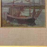 Quadro olio Renzo Morandi - Ravenna Darsena