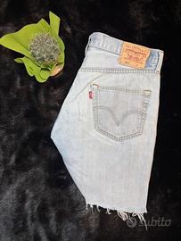 Vintage Short Jeans Levi's 501, Blue Jeans Y2K