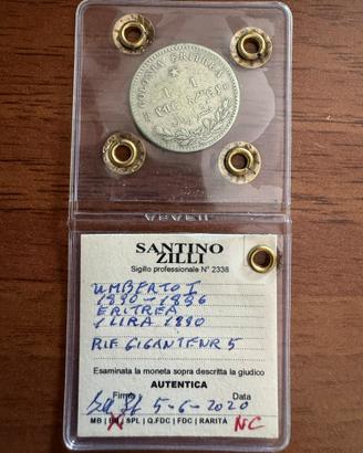 Moneta Umberto I 1 lira 1890 Eritrea
