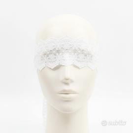 Benda Maschera in Pizzo Bianco Sensuale Elegante