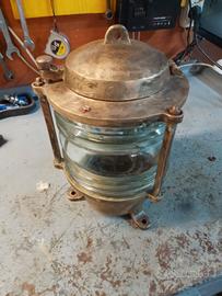 antico faro ottone 1950 da collezione 