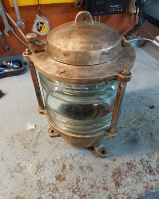 antico faro ottone 1950 da collezione 