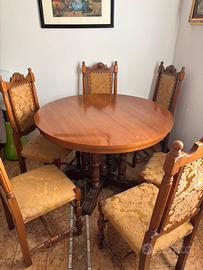 Tavolo rotondo allungabile + 6 sedie coordinate