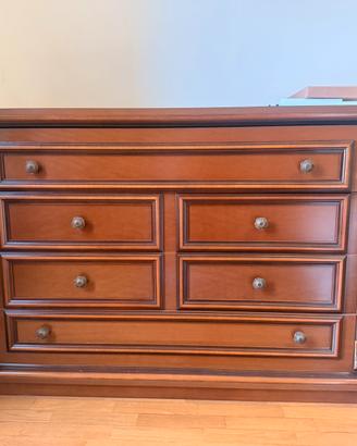 Set cassettiera e comodini in legno massiccio