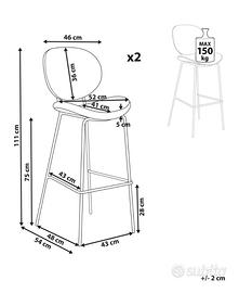 Tre Sgabelli bianchi in  boucle