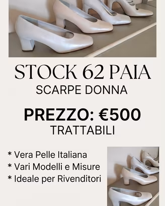 Stock 62 paia scarpe donna Vera Pelle dal 36 al 41