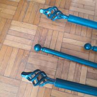Aste per tende in ferro battuto con supporti