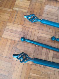 Aste per tende in ferro battuto con supporti