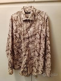 Piombo camicia uomo cotone fiori