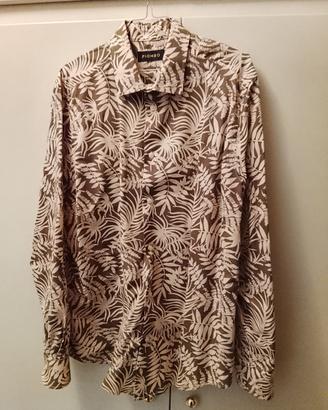 Piombo camicia uomo cotone fiori
