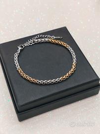 Bracciale Acciaio Inox Uomo Colore Argento e Oro