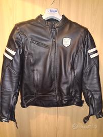 GIUBOTTO MOTO IN VERA PELLE CON PROTEZIONI 