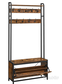 VASAGLE Appendiabiti con Scarpiera a Ribalta, Mobi