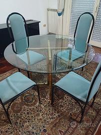 Tavolo rotondo in vetro