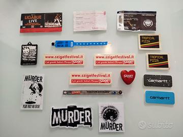 Lotto Biglietti, gadget ed adesivi vari