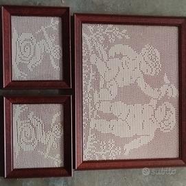 set 3 quadri  fatto a mano