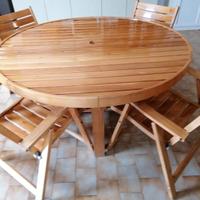 Tavolo rotondo da esterno in legno