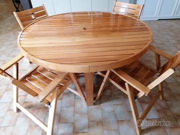 Tavolo rotondo da esterno in legno
