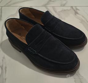 Mocassini da uomo in camoscio blu - tg 42