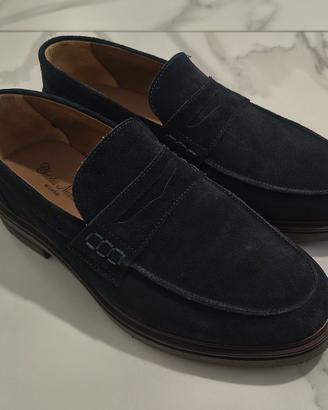 Mocassini da uomo in camoscio blu - tg 42