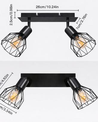 Plafoniera attacco E14 con due luci